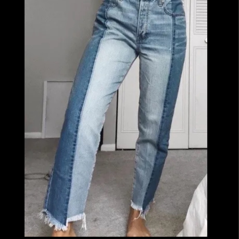 Two Tone Mom Jeans